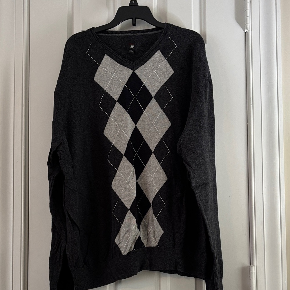 JF J.Ferrar Modern Fit Sweater in Black and Gray